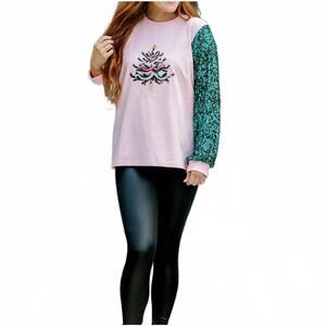 NEW LAYERZ CLOTHING sparkle long sleeve top in merry & bright